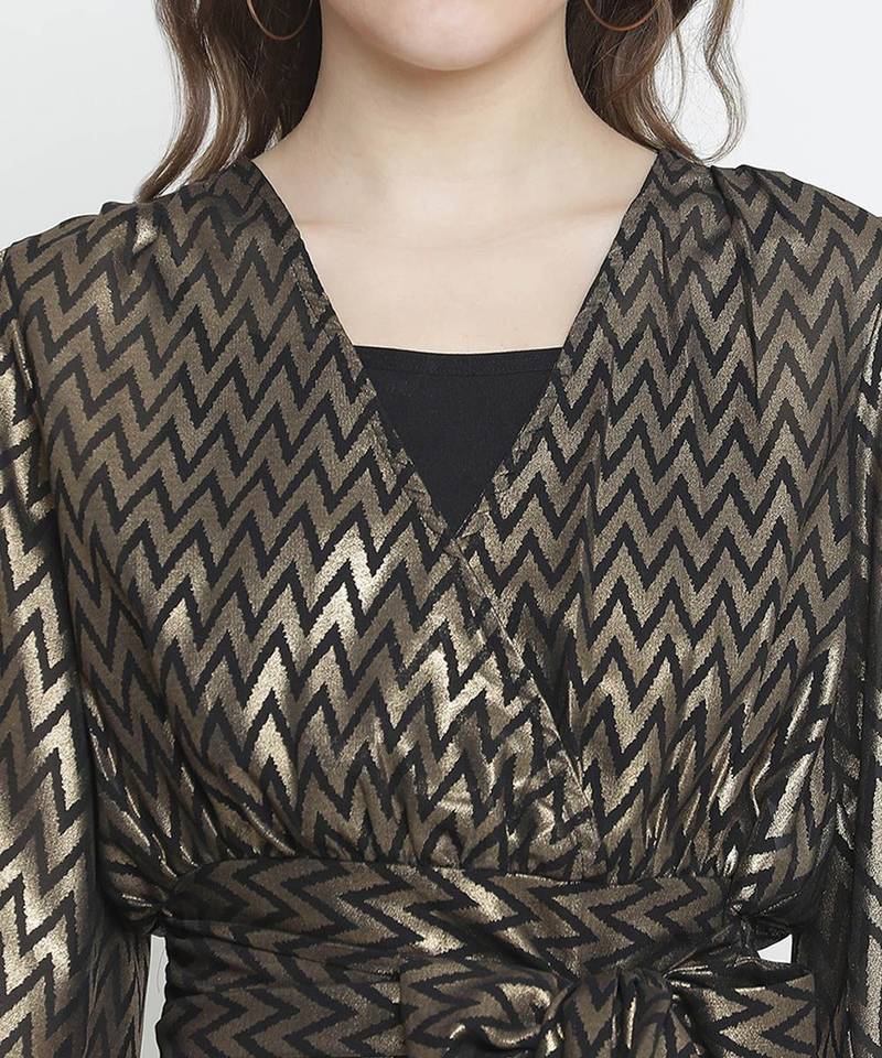 Party haul shimmer tie-knot women top