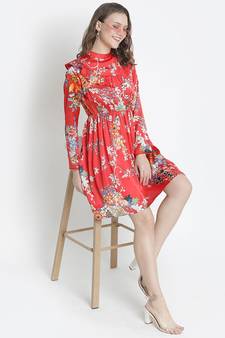 Colourpop floral print ruffle women dress