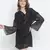 Glossy black party wear women dress