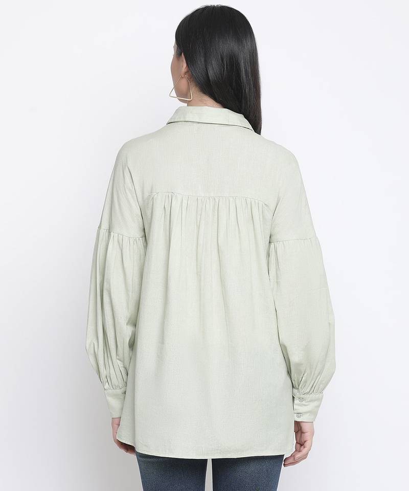 Special solid mint maternity shirt