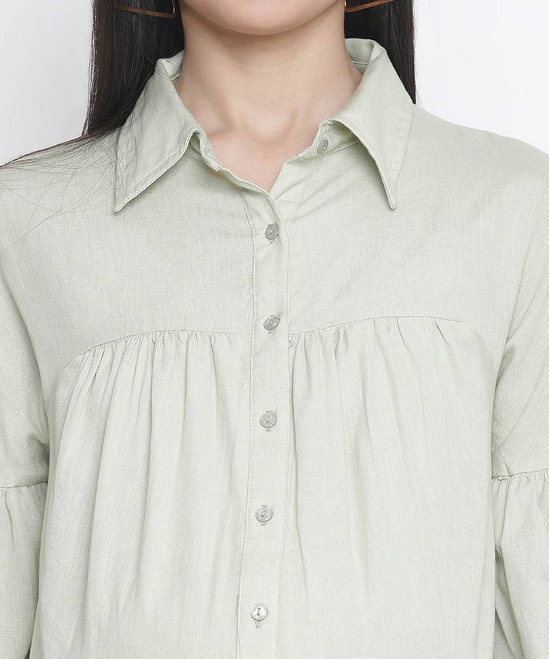 Special solid mint maternity shirt