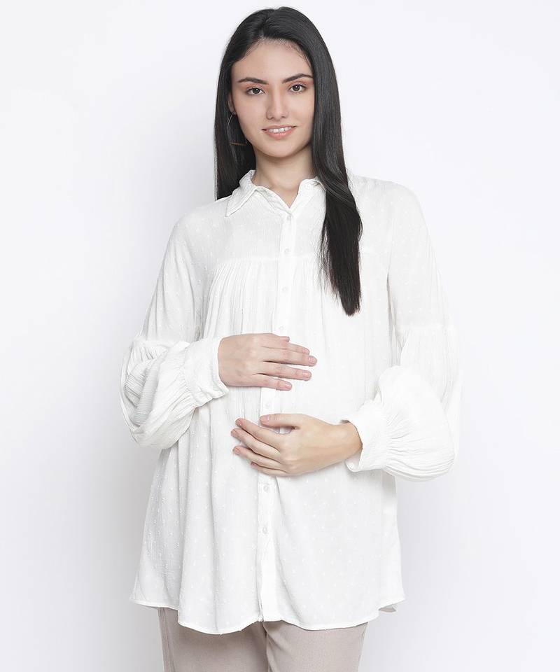 Gizzling white maternity shirt
