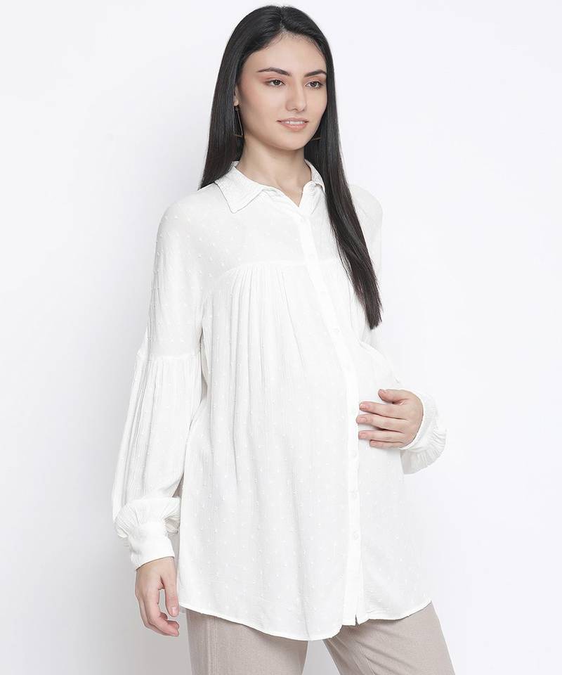 Gizzling white maternity shirt