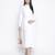 Hopple white button- down long maternity dress