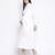 Hopple white button- down long maternity dress