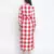Cerise red check print long maternity dress