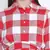 Cerise red check print long maternity dress