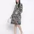 Canva unstructured print  with feeding zip maternity dress