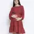 Dora red printed with feeding zip maternity dress