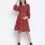 Dora red printed with feeding zip maternity dress