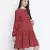 Dora red printed with feeding zip maternity dress