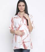 Gallant white pretty printed maternity top