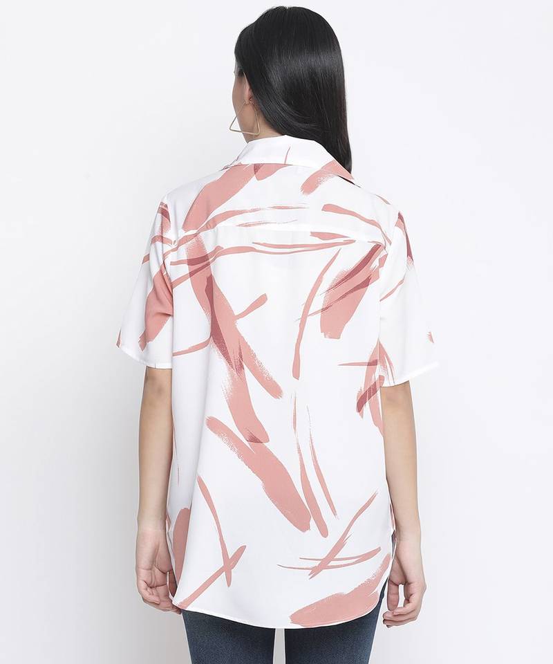 Gallant white pretty printed maternity top