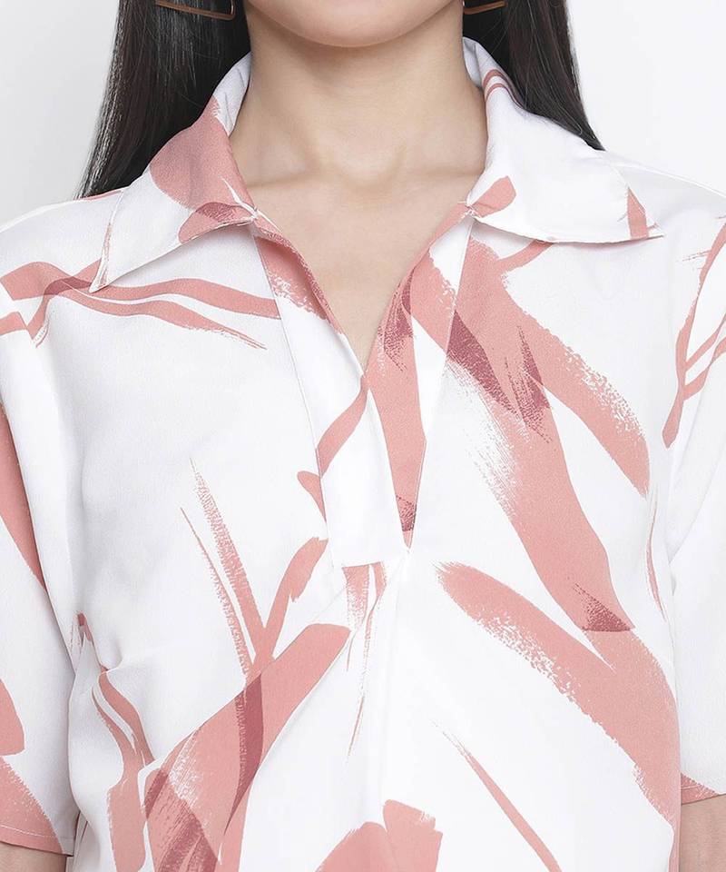 Gallant white pretty printed maternity top