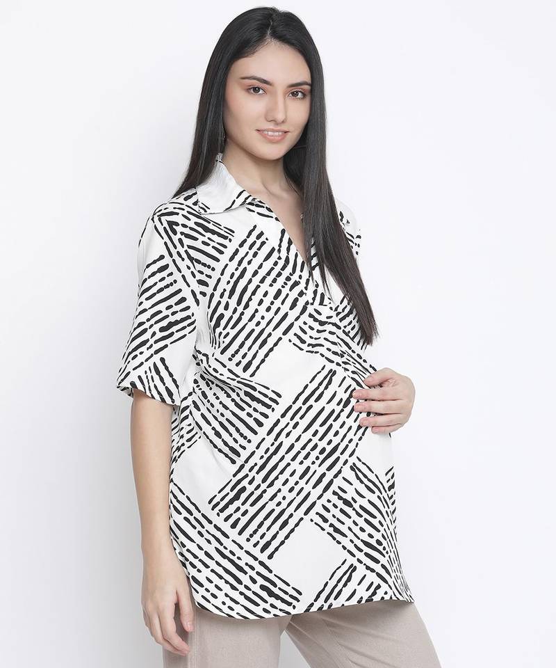 Uproar static print maternity top