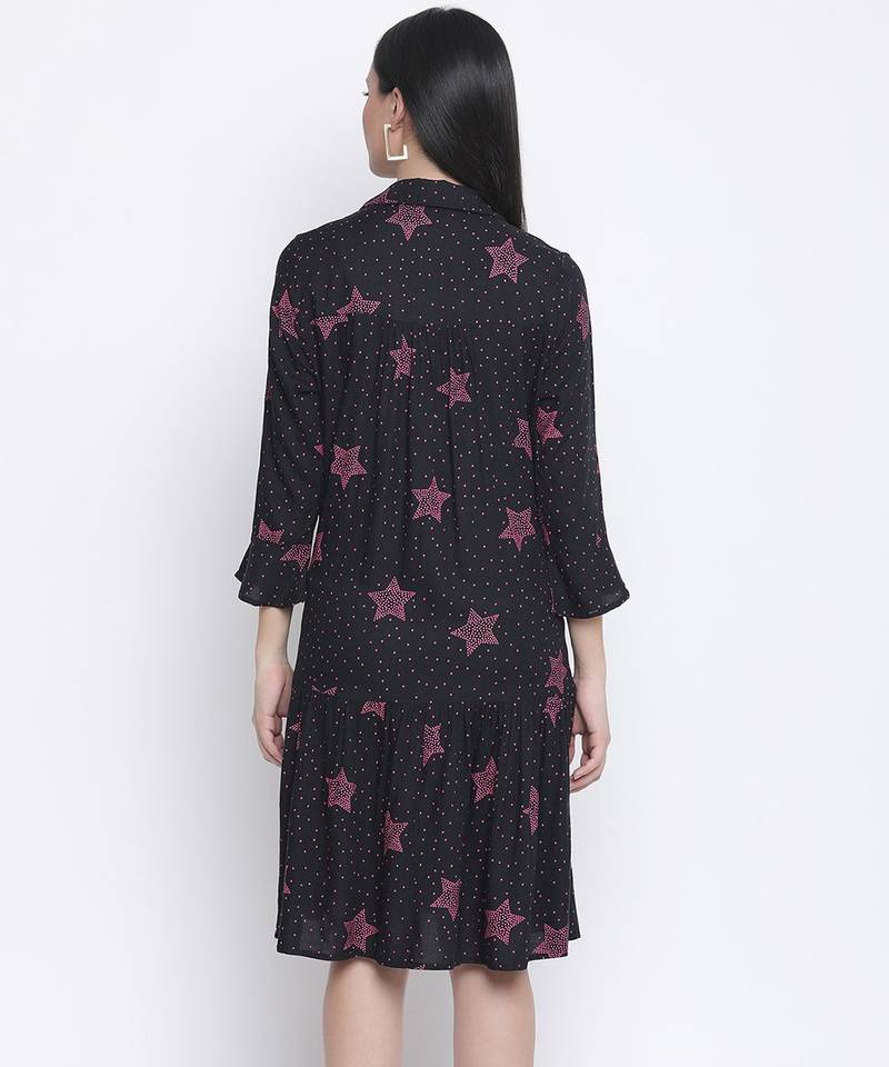 Wowz star print maternity dress
