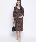 Tenor floral print multicolor maternity dress