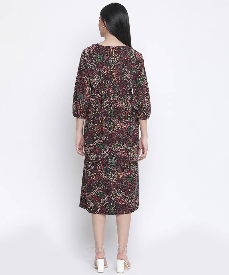 Tenor floral print multicolor maternity dress