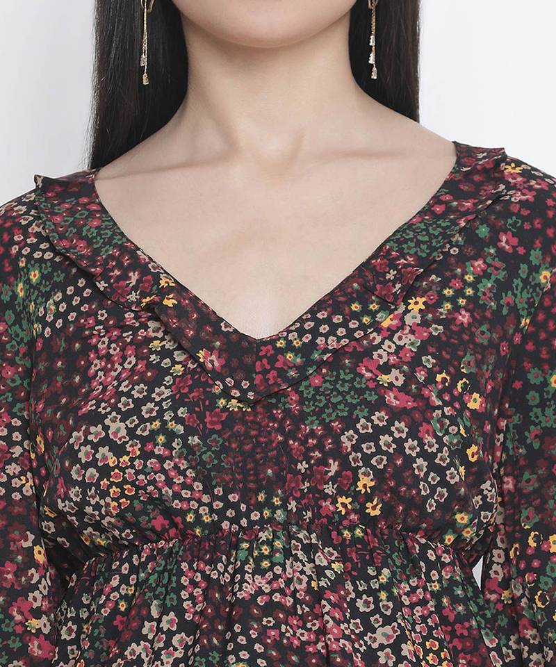 Tenor floral print multicolor maternity dress