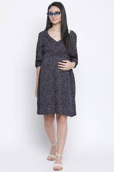 Orient black printed maternity dress