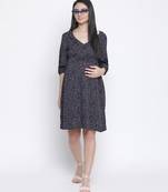 Orient black printed maternity dress