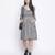 Chic check print maternity dress