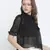 Omanic Black Foil print women Shirt