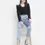 Kasson shimmer black ruffle women crop top
