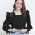 Kasson shimmer black ruffle women crop top