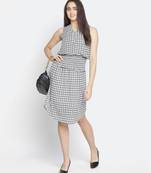 Drums of heaven check print smocked womem dress