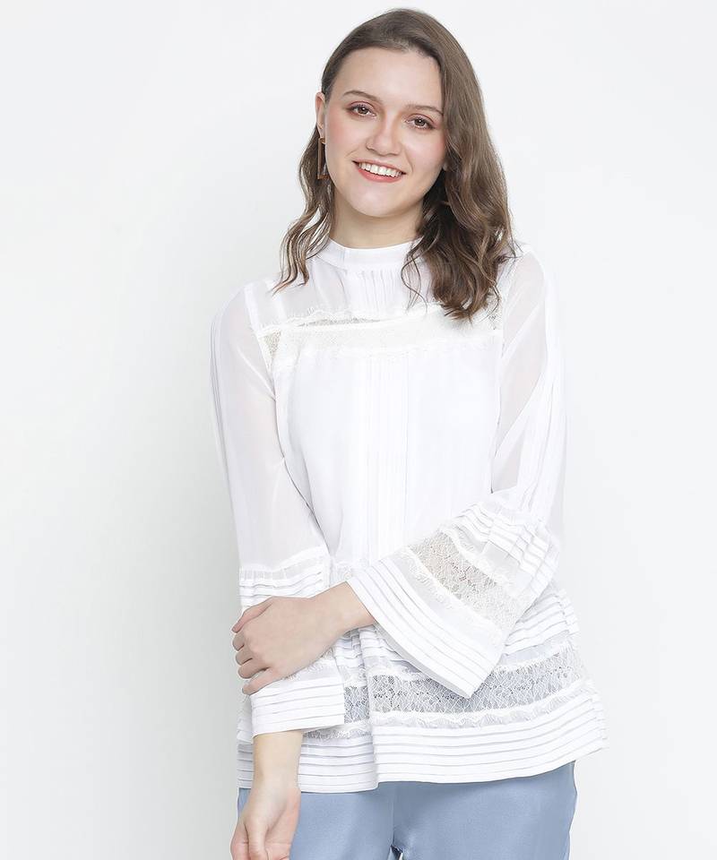 Starey white elegant women lace top