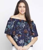 Flick of colours digital print women off-shoulder top