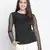 Bella solid black charming women Ruffle  top