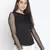 Bella solid black charming women Ruffle  top