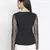 Bella solid black charming women Ruffle  top