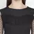 Bella solid black charming women Ruffle  top