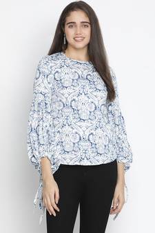 Jelly Blue floral print chic women top