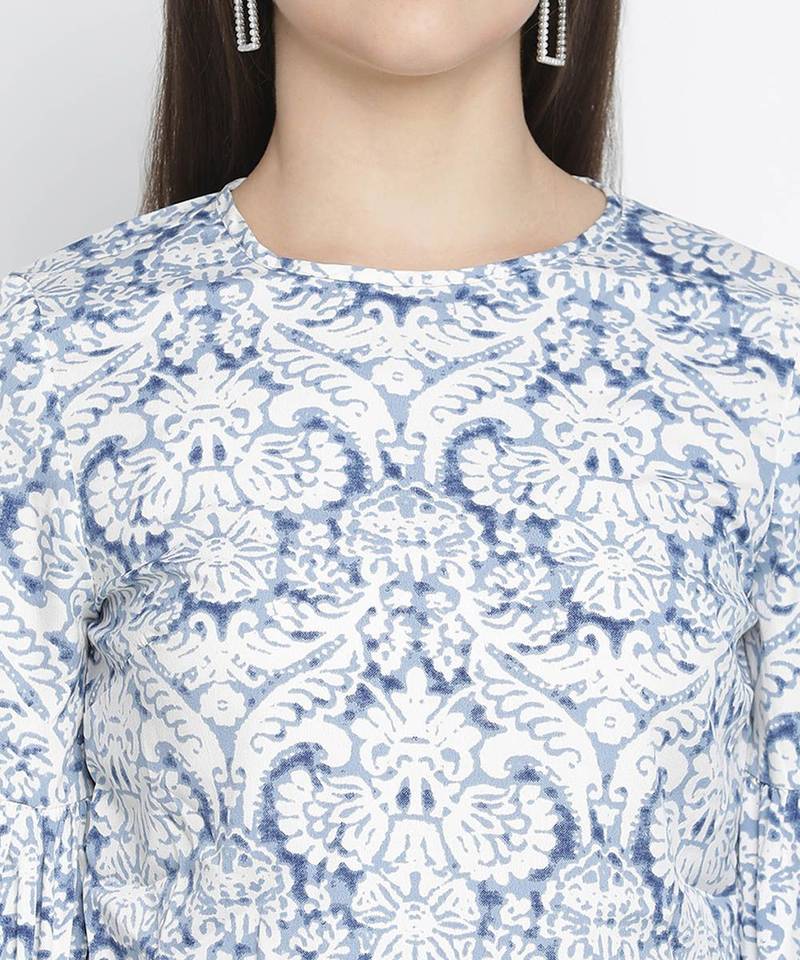 Jelly Blue floral print chic women top