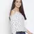 Light pink floral print classy shoulder strap women  top
