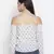Light pink floral print classy shoulder strap women  top