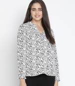 Dearing white printed elegant women top