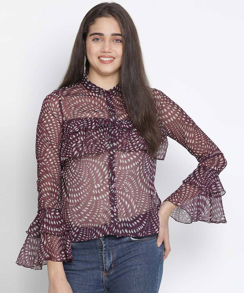 Winni wine color smart women Shirt