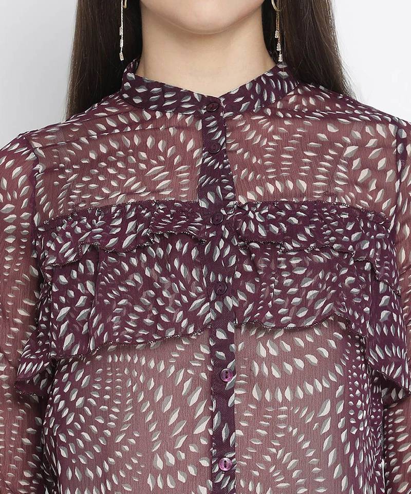 Winni wine color smart women Shirt