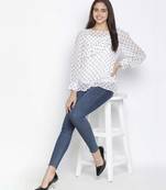 Chezzling white dot print pretty women top