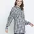 Check mezz button-down women tunic
