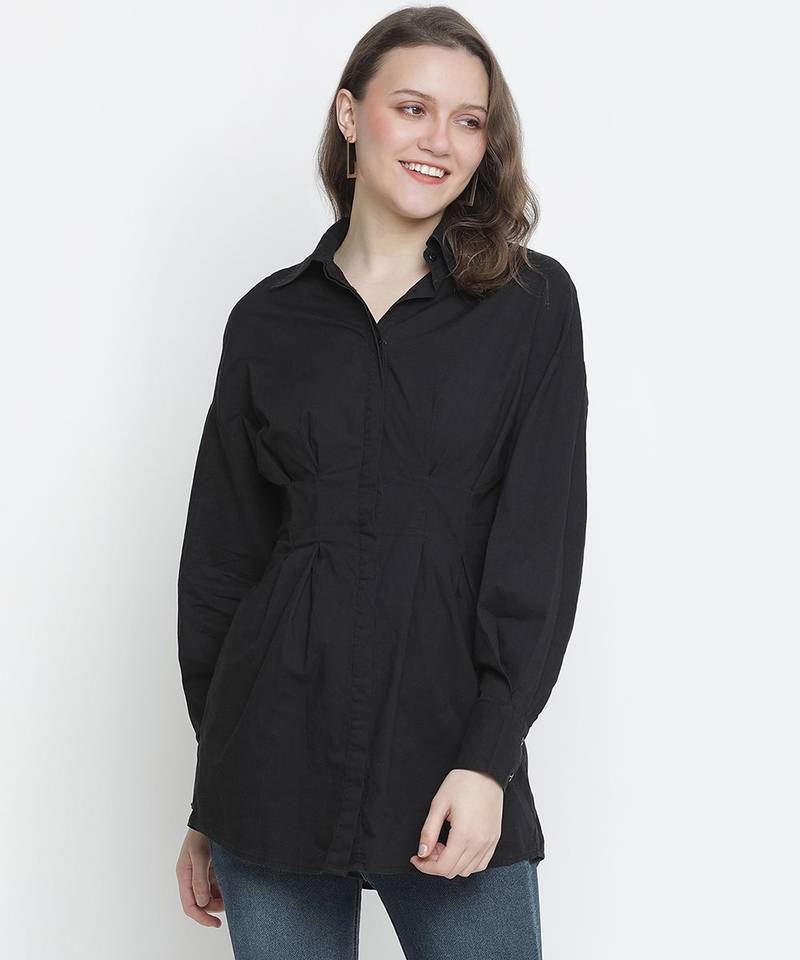 Blockbuster Black button-down women tunic