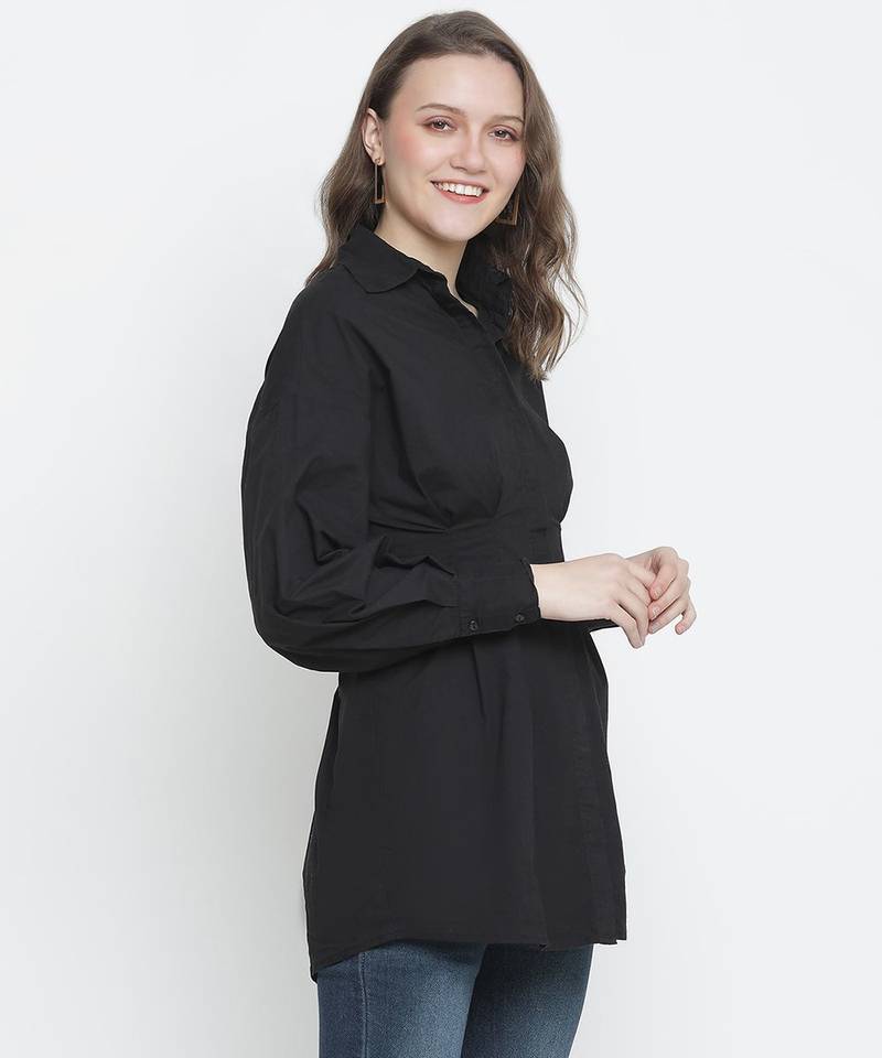 Blockbuster Black button-down women tunic
