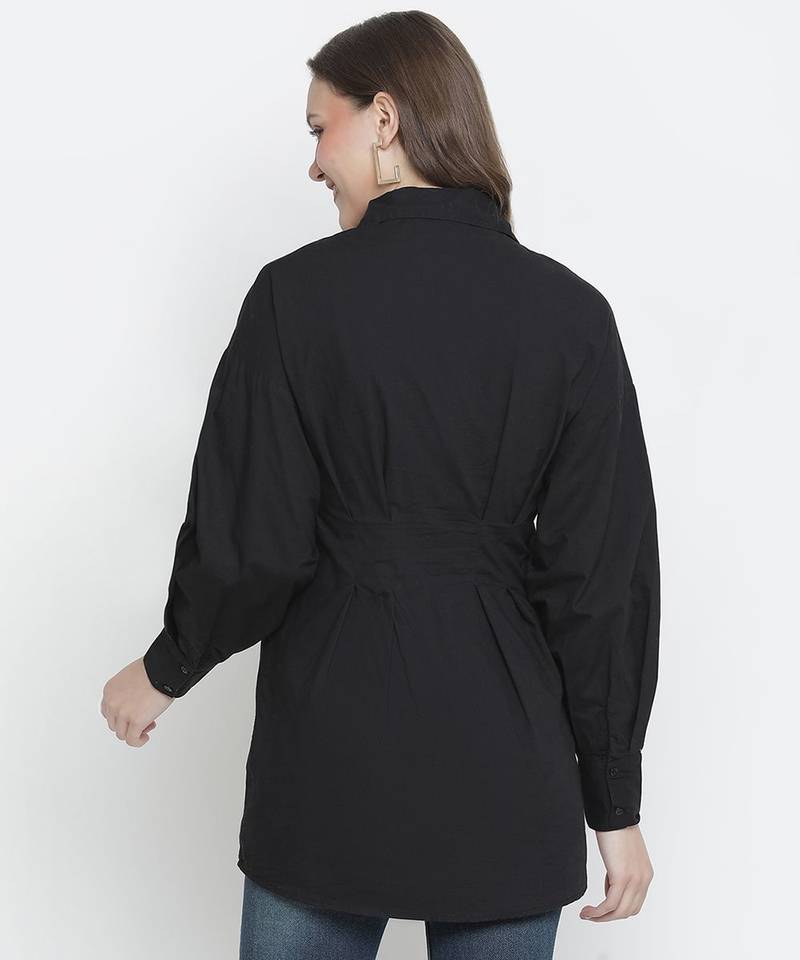 Blockbuster Black button-down women tunic