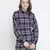 Check print button-down women tunic