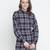 Check print button-down women tunic